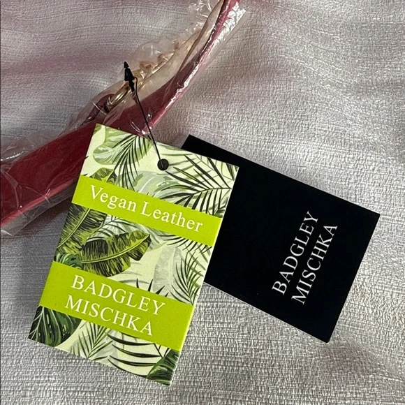 Badgley Mischka Vegan Leather Red Quilted Shoulder Bag - Picture 13 of 14